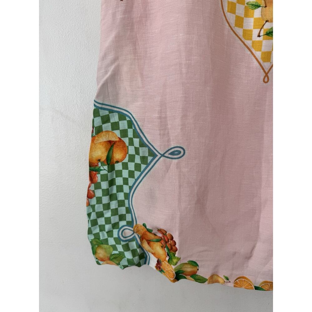 NWT Antonio Melani Eliana Fruit Printed Linen Square Neck Sleeveless Dress Large - Picture 7 of 10